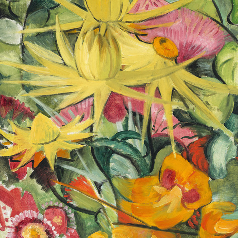 Maria Franck-Marc, Blumen und gelbe Disteln, um 1913 Maria Franck-Marc, Blumen und gelbe Disteln, um 1913