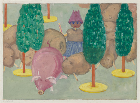 Maria Franck-Marc, Schwein, Kartoffelhirte mit seiner Herde